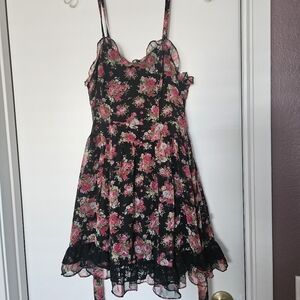 TRIPP Black and Pink Floral dress